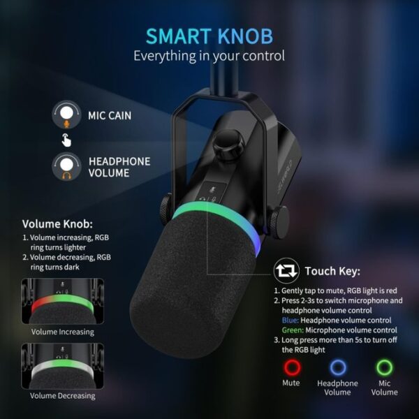 FEELWORLD PM1 XLR/USB Dynamic Microphone - Image 5