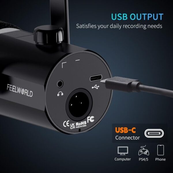 FEELWORLD PM1 XLR/USB Dynamic Microphone - Image 7