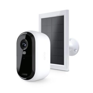 Arlo Essential Wireless Security Camera 2nd Gen with Solar Panel - Outdoor & Indoor Wireless Camera with Integrated Spotlight, Color Night Vision, Motion Sensor & DIY Setup -...