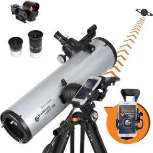 Celestron StarSense Explorer DX 130AZ App-Enabled Telescope – 130mm Newtonian Reflector with Smartphone Dock & StarSense App – iPhone & Android Compatible – Easy-to-Use for...