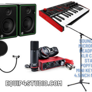 Focusrite Bundle with Mackie monitors, Keyboard, Popfilter, Stand