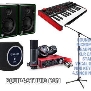 Focusrite Bundle with Mackie monitors, Keyboard, Shield, Stand