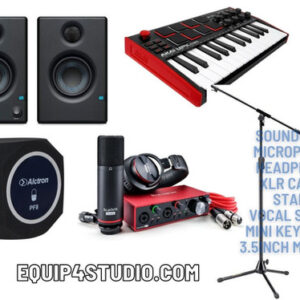 Focusrite Bundle with Presonus Eris 4.5 monitors, Keyboard, Shield, Stand