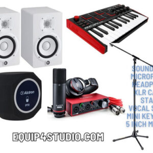 Focusrite Bundle with Yamaha HS5 monitors, Keyboard, Shield, Stand