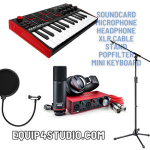 Focusrite Studio Pack with Keyboard,Mic, Popfilter and Stand