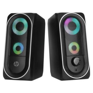 HP MULTIMEDIA WIRED SPEAKER WITH LED LIGHTING BLACK DHE-6001