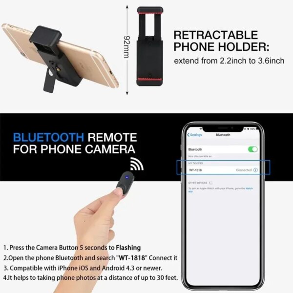 Photography Professional Tripod Video Camera Stand for Phone Xiaomi HUAWEI iPhone Gopro Selfie Remote Control Extendable