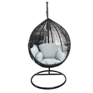 SWING CHAIR RATTAN WITH CUSHION BROWN+BLACK+GREY FL1026-3