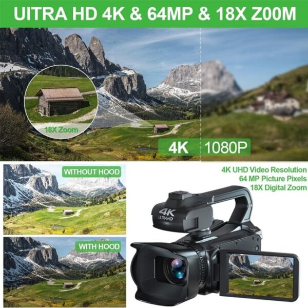 KOMERY 64MP 18X Zoom Digital Video Camera RX200 - Image 4