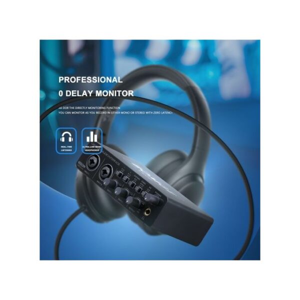 BOMGE U202 USB Audio Interface With Mic Preamplifier XLR/TSR/TS Ports,48V,32-Bit/192kHz Resolution For Computer Recording,Streaming ,Podcasting - Image 6