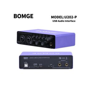 Bomge U202 USB Audio Interface With Mic Preamplifier XLR/TSR/TS Ports,48V,32-Bit/192kHz Resolution For Computer Recording,Streaming ,Podcasting