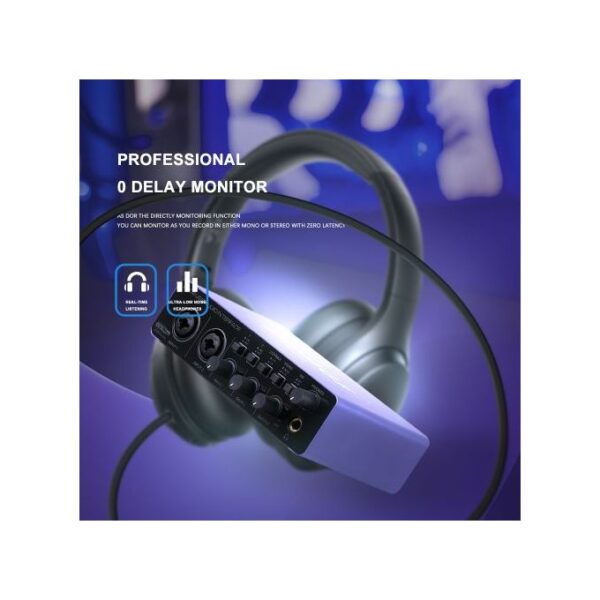 Bomge U202 USB Audio Interface With Mic Preamplifier XLR/TSR/TS Ports,48V,32-Bit/192kHz Resolution For Computer Recording,Streaming ,Podcasting - Image 4