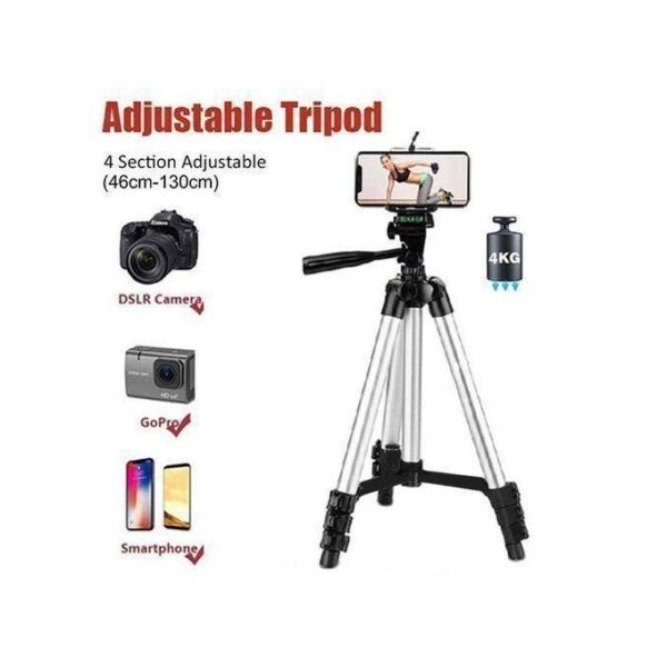 Portable Mini Adjustable Aluminum High Quality Lightweight Camera Stand With Phone Clip - Image 3