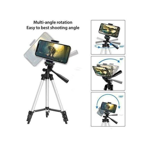 Portable Mini Adjustable Aluminum High Quality Lightweight Camera Stand With Phone Clip - Image 5