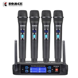 Bomge 4-Channel Dynamic Wireless Microphone System - Black