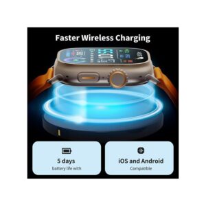 2.2 Inch Full Touch Screen Smart Watch - Sport Fitness Call - Black