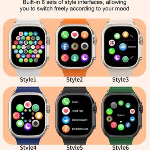 I20 Ultra Max Smart Watch Ultra 10 in1 Waterproof 7 Straps + Protective Case + Earphones - Black