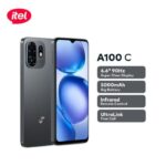 Itel A100C 64GB ROM- 3GB RAM- 8MP Rear/5MP Front- Pure Black +12 months Warranty