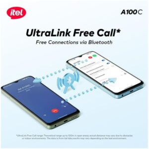 Itel A100C 64GB ROM- 3GB RAM- 8MP Rear/5MP Front- Pure Black +12 months Warranty