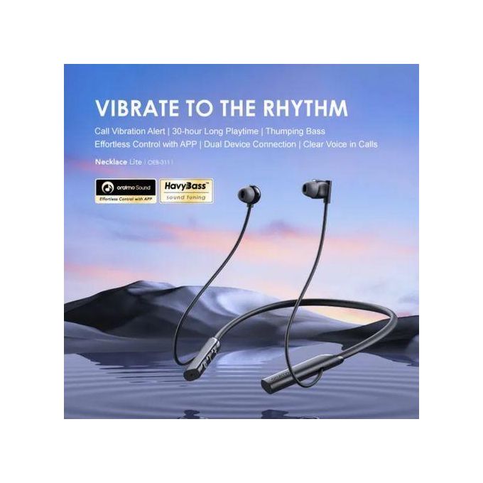 Oraimo Necklace Lite Call Vibration Wireless Headphones - Black