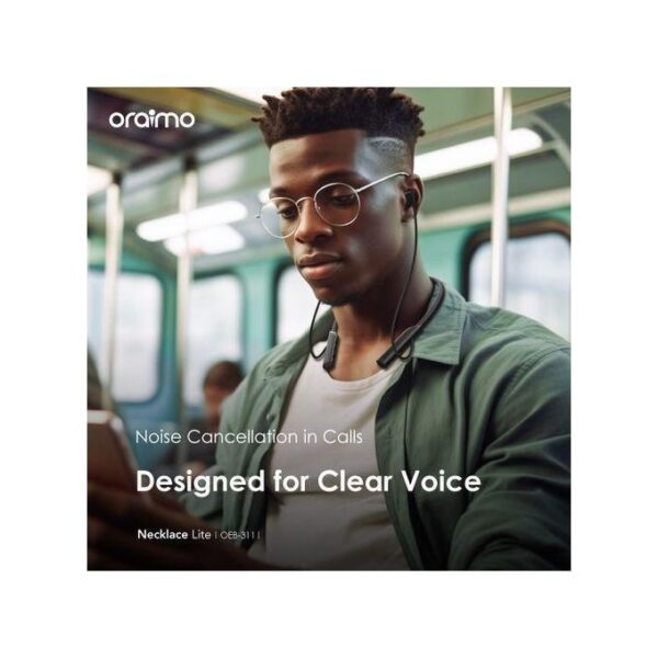 Oraimo Necklace Lite Wireless Headphones Call Vibration 30Hr Playtime - Black