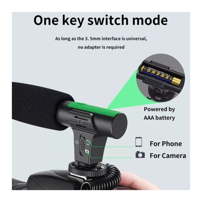 Professional Vlogging Video Shooting Kit With Mini Tripod Stand - Black