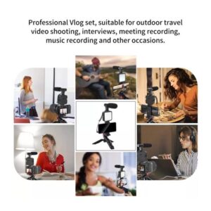 Professional Vlogging Video Shooting Kit With Mini Tripod Stand - Black