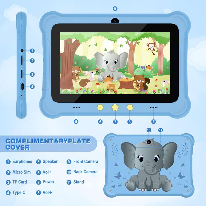 redbeat Kids Android Tablet 7 Inch, Quad Core, 6GB(2+4)RAM+32GB ROM+SD 512GB, Parental Controls, 3G Calling Tablet