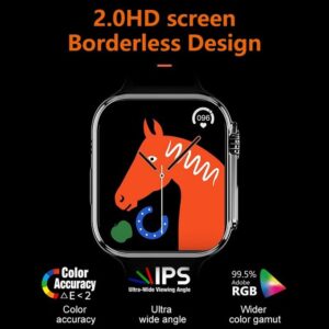 Smart Watch Ultra 7 in1 Straps Bluetooth Call Heart Rate Wireless Charging - Black