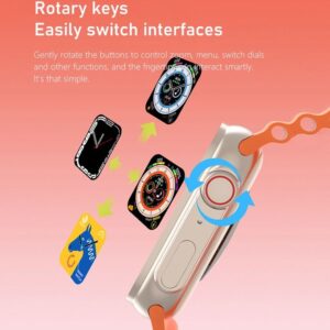 Smart Watch Ultra 7 in1 Straps Bluetooth Call Heart Rate Wireless Charging - Black