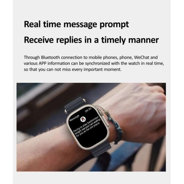 TiLECC 2 In 1 Touch Screen Sport Smart Watches With Headphones - Black