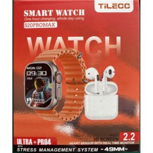 TiLECC 2 In 1 Touch Screen Sport Smart Watches With Headphones - Black