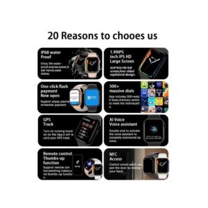 TiLECC 2023 New T900 Pro Max 49mm 2.09-inch Smart Watch - Black