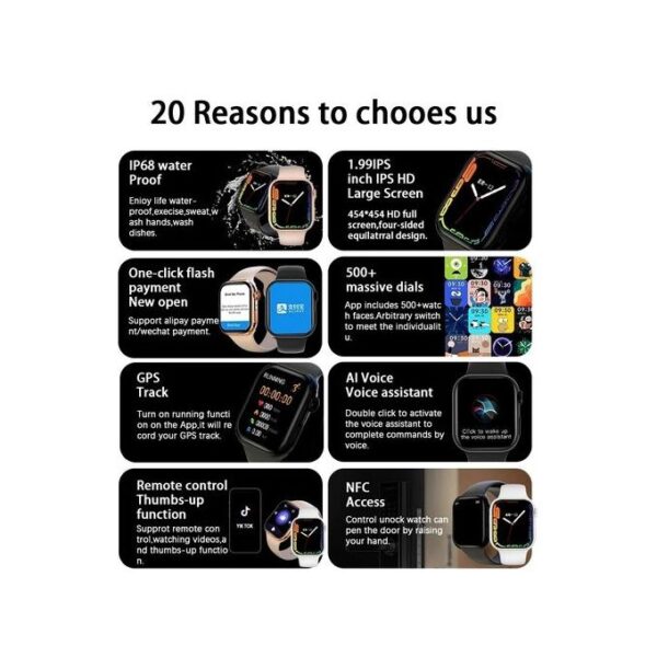 TiLECC 2023 New T900 Pro Max 49mm 2.09-inch Smart Watch - Black