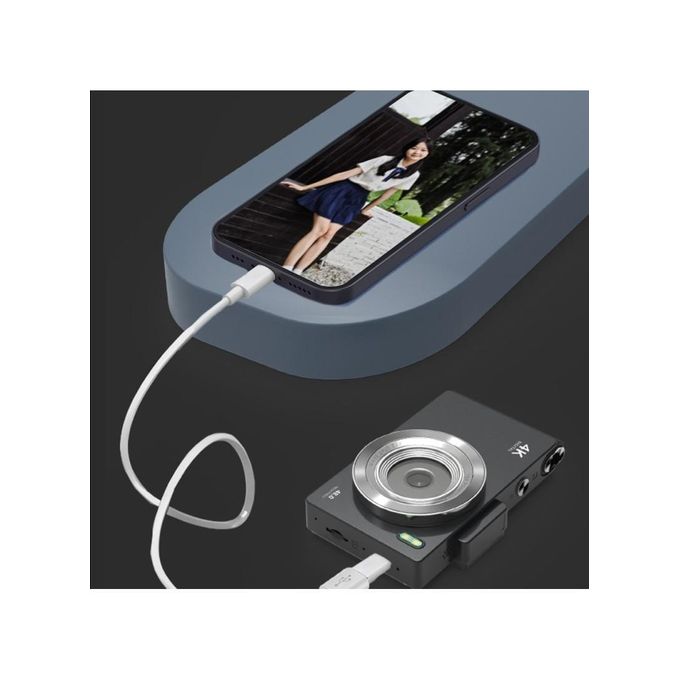 2.8 Inch IPS HD Digital Camera Dual Lens Entry Level CCD Camera with Built-In Flash (L10.6 x W6.73 x H2.6)cm / (L4.17 × W2.65 × H1.02)inch - Black