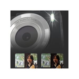 2.8 Inch IPS HD Digital Camera Dual Lens Entry Level CCD Camera with Built-In Flash (L10.6 x W6.73 x H2.6)cm / (L4.17 × W2.65 × H1.02)inch - Black