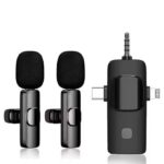 3-in-1 Dual Wireless Lapel Microphone - Black