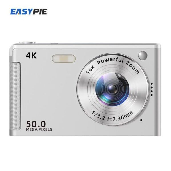 4K 50MP Digital Camera with 16x Zoom & Auto Focus – Compact Lightweight HD Camera with Fill Light for Travel, Portrait, Landscape Photography
