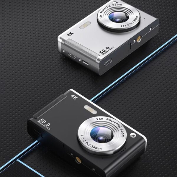 4K 50MP Digital Camera with 16x Zoom & Auto Focus – Compact Lightweight HD Camera with Fill Light for Travel, Portrait, Landscape Photography