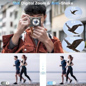 4K 50MP Digital Camera with 16x Zoom & Auto Focus – Compact Lightweight HD Camera with Fill Light for Travel, Portrait, Landscape Photography