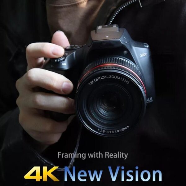 4K / 64MP WiFi Digital Video Camera Camcorder 3.0 Inch IPS Screen 12X Optical Zoom