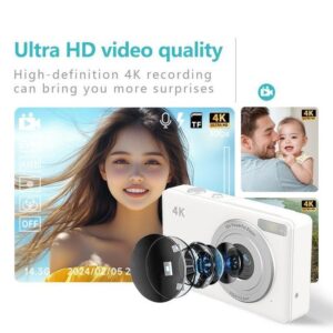 4K HD Digital Camera Self-Timer Travel Camera Student Kids Card Camera