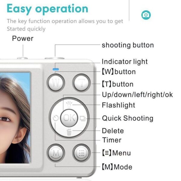 4K HD Digital Camera Self-Timer Travel Camera Student Kids Card Camera