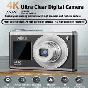 4K HD Optical Zoom Digital Camera 60MP Dual Screen Selfie Camera