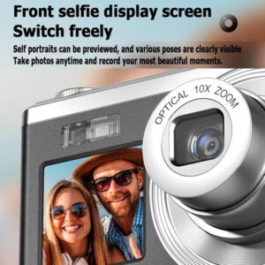 4K HD Optical Zoom Digital Camera 60MP Dual Screen Selfie Camera