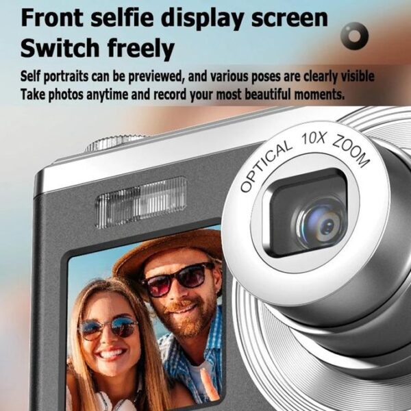 4K HD Optical Zoom Digital Camera 60MP Dual Screen Selfie Camera