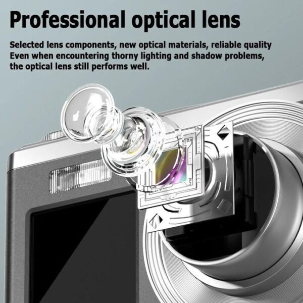 4K HD Optical Zoom Digital Camera 60MP Dual Screen Selfie Camera