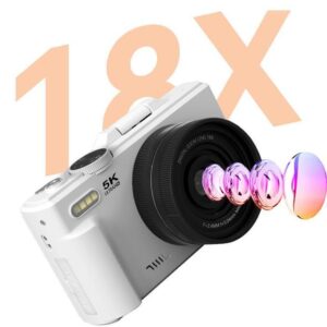 5K HD Digital Camera 75MP 18X Digital Zoom WiFi Video Recorder With Flip Screen