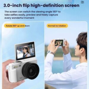 5K HD Digital Camera 75MP 18X Digital Zoom WiFi Video Recorder With Flip Screen