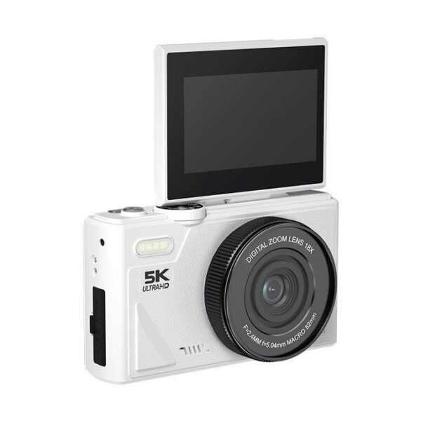 5K HD Digital Camera 75MP 18X Digital Zoom WiFi Video Recorder With Flip Screen